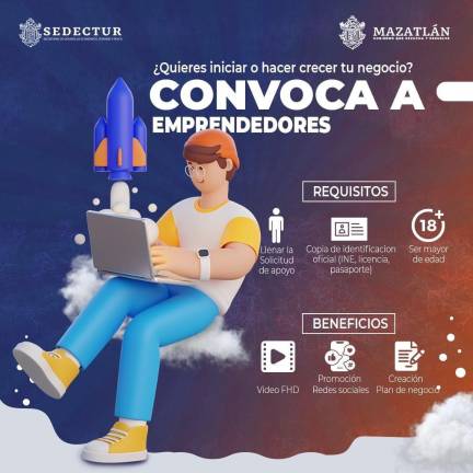 La Secretaría de Desarrollo Económico, Turismo y Pesca de Mazatlán invita a formar parte del programa Emprende Sedectur.