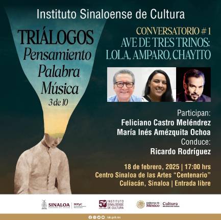 Feliciano Castro y María Inés Ochoa charlarán sobre Lola Beltrán, Amparo Ochoa y Chayito Valdez, moderados por Ricardo Rodríguez.