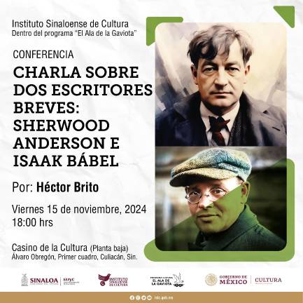 Sherwood Anderson e Isaak Bábel serán tema de la conferencia que dictará Héctor Brito.