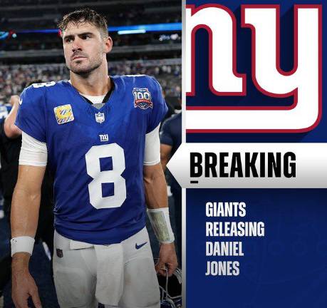 Daniel Jones no solo dejó de ser el QB titular de los Giants: ya no es jugador del equipo de Nueva York.