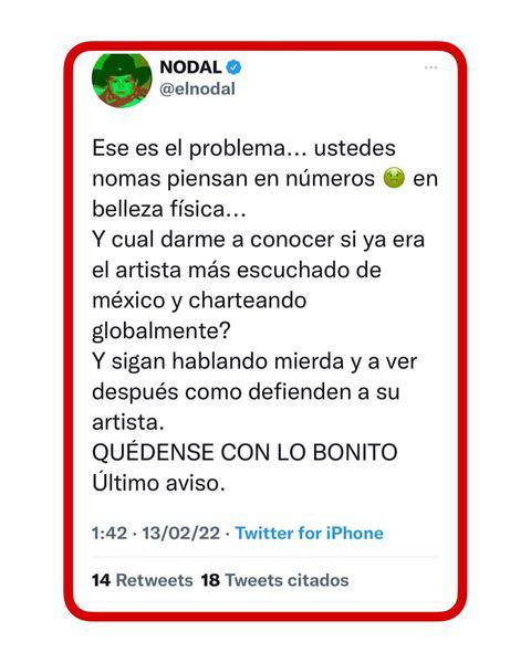 $!Confirma Christian Nodal ruptura con Belinda