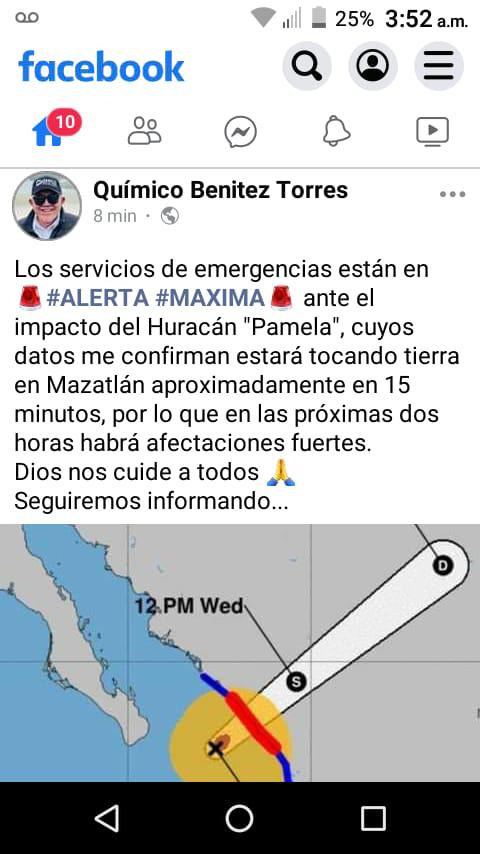 $!Impacta ‘Pamela’ con lluvias y fuertes vientos al sur de Sinaloa; medio Mazatlán no tiene energía eléctrica, reportan