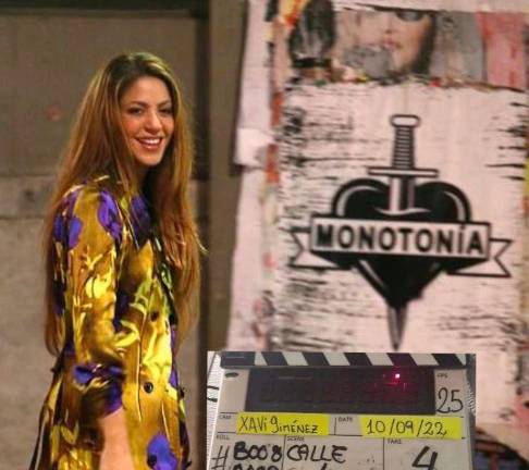 Shakira, durante la grbación.