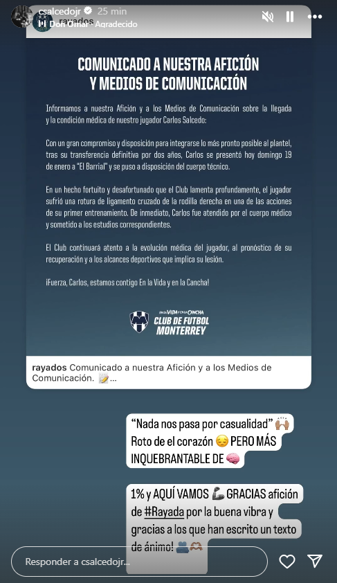 $!Carlos Salcedo sufre grave lesión en su primer entrenamiento con Rayados