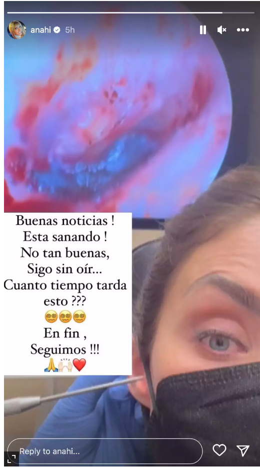 $!Comparte Anahí con sus fans que está sanando, pero sigue sin poder oír