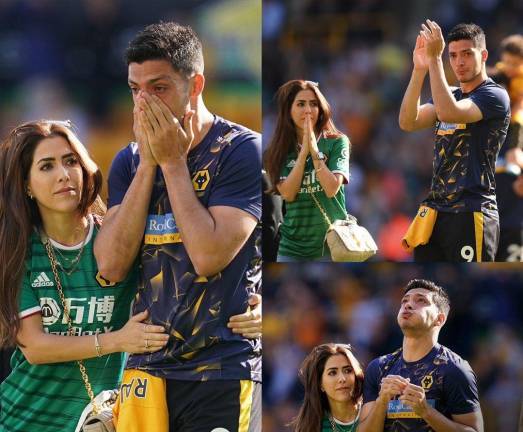 Raúl Jiménez se despide conmovido de la afición de los Wolves.
