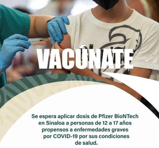 A partir del 1 de octubre abren el registro de menores de 12 a 17 años con comorbilidades para recibir la vacuna contra el Covid