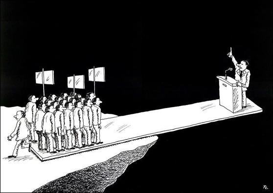Abandonando el discurso político.
