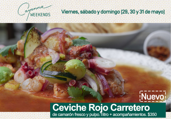 ¡Pide a domicilio este fin de semana con el delicioso menú de Cayenna!