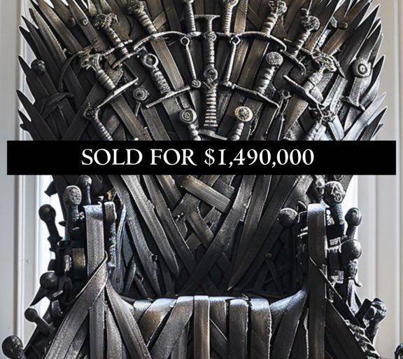 Subastan el trono de hierro de ‘Game of Thrones’ en Dallas