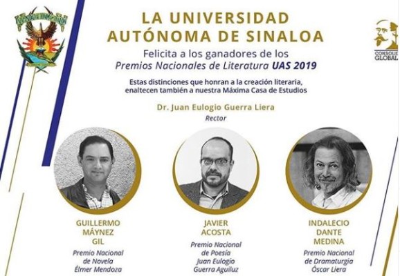 Anuncia UAS a ganadores de los Premios Nacionales de Literatura 2019