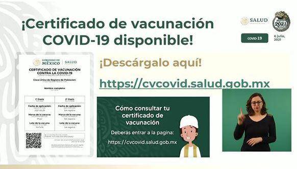 El certificado detalla el día en que se recibieron ambas dosis de vacunas, o una dosis en caso de los fármacos desarrolladas por las farmacéuticas CanSino y Johnson &amp; Johnson, la marca recibida, el lote al que pertenece, así como un código QR.