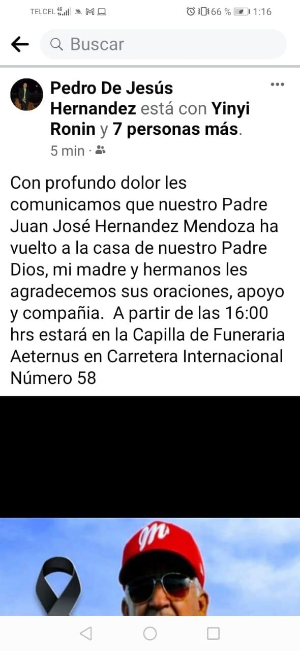 $!Fallece el mánager y scout escuinapense, Juan José Hernández