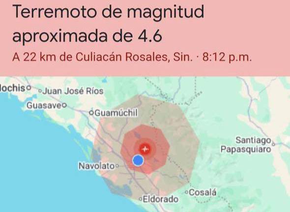 Sismo de magnitud 4.6 sacude Culiacán; no se reportan afectaciones