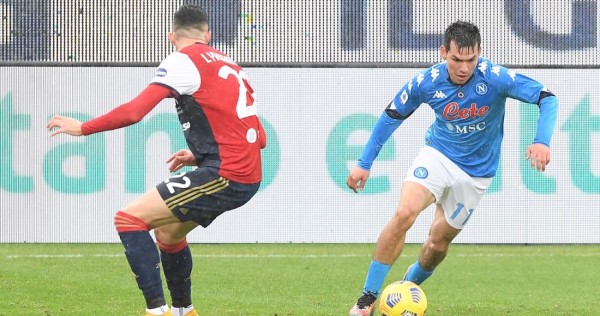 Lozano marcó su tanto de la temporada en la serie A. Foto: Twitter @sscnapoliES