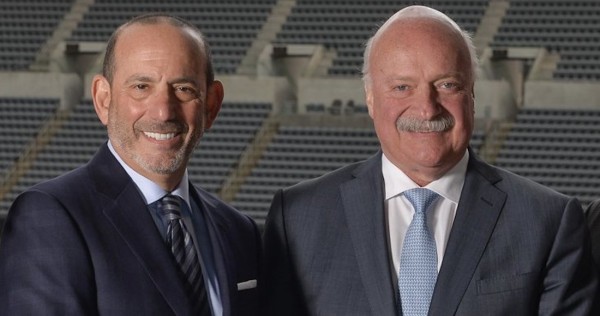 Don Garber, comisionado de la MLS, y Enrique Bonilla, presidente de la Liga MX. (Foto: Twitter vía @thesoccerdon)