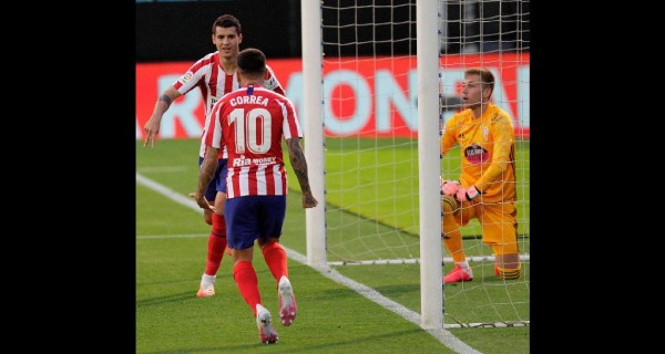 Álvaro Morata adelantó a los colchoneros, pero al final no pudieron obtener los tres puntos. (Facebook @LaLiga)