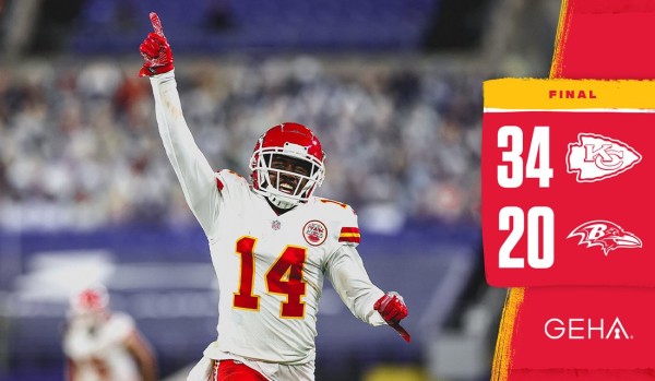 Los Chiefs de Kansas City lograron superar por amplio margen a los Ravens de Baltimore. (Twitter @Chiefs)