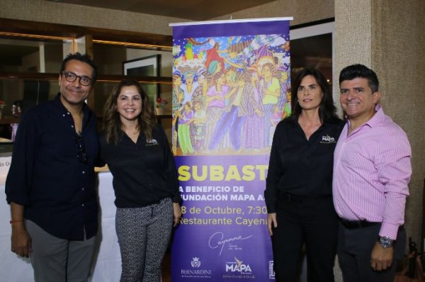 Luis Osuna, Lilián Hernández, Karen Jonsson y Alonso Carrillo, dan a conocer los detalles de la subasta.