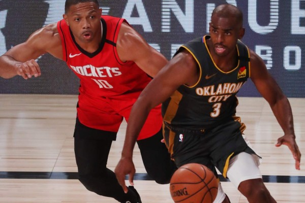 Chris Paul y el Thunder de Oklahomsa City lograron seguir con vida en la postemporada de la NBA. (Twitter @NBAMEX)