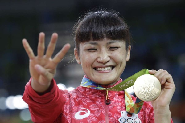 Kaori Icho festeja su triunfo.