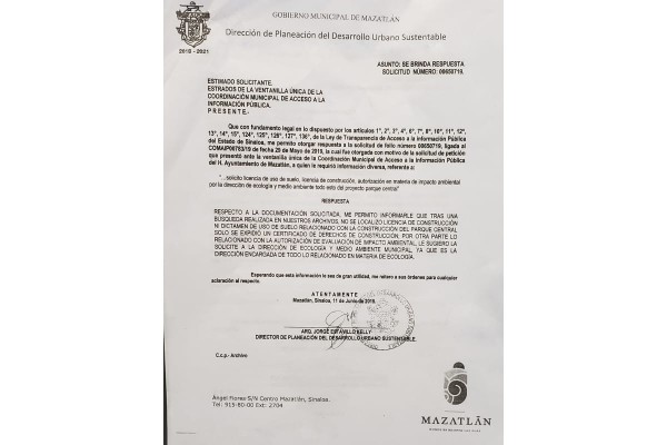Ambientalistas denuncian que no hay permisos de uso de suelo y construcción de Parque Central, en Mazatlán