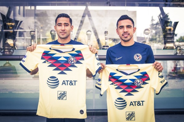 Luis Fuentes y Alonso Escoboza son presentados en América. (Foto: Twitter @ClubAmerica)
