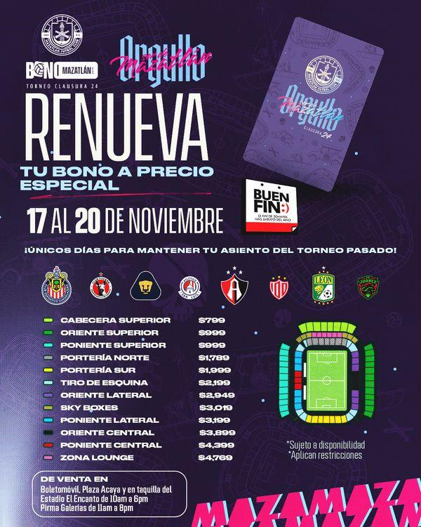 $!Los Cañoneros pone a la venta el ‘Bono Mazatlán FC’ para el Clausura 2024