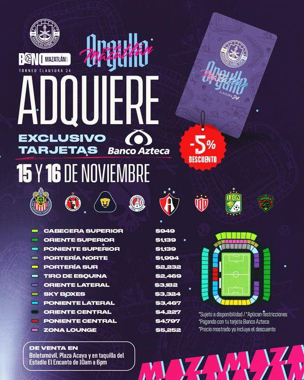 $!Los Cañoneros pone a la venta el ‘Bono Mazatlán FC’ para el Clausura 2024