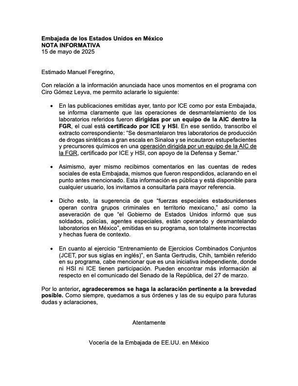 $!ICE sostiene que sus agentes ‘lideraron’ operativo en Sinaloa; Embajada de EU lo matiza