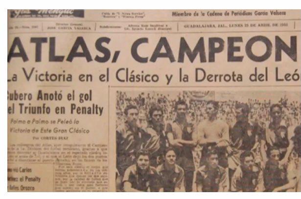 Así se mostró al Atlas campeón en 1951.