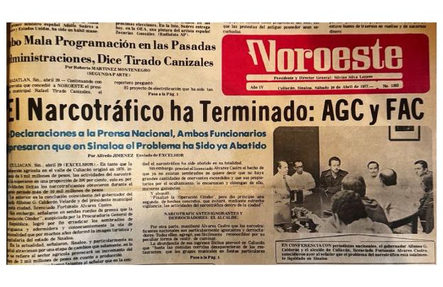 Anuncio del fin del narcotráfico en Sinaloa tras un operativo militar.