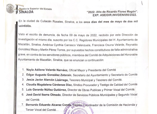 Inicia ASE investigación de luminarias compradas en Mazatlán por adjudicación directa