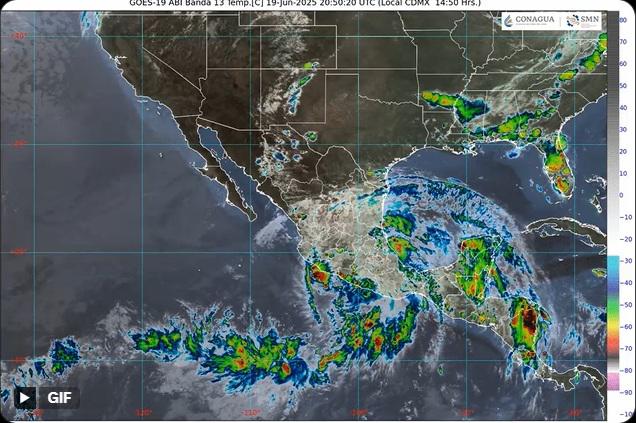La Comisión Nacional del Agua (Conagua) informó que Erick se degradó a depresión tropical en tierra sobre Guerrero.