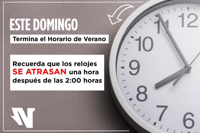 Este domingo los relojes se atrasarán una hora.