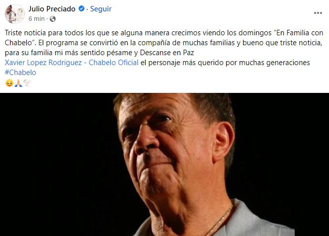$!Se llenan las redes de condolencias por la muerte de ‘Chabelo’