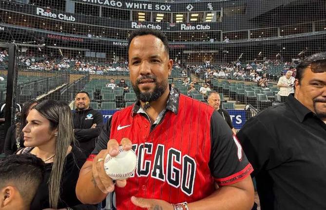 José Abreu volvió al Rate Field, casa de los Medias Blancas de Chicago, con quienes fue MVP de la Liga Americana.