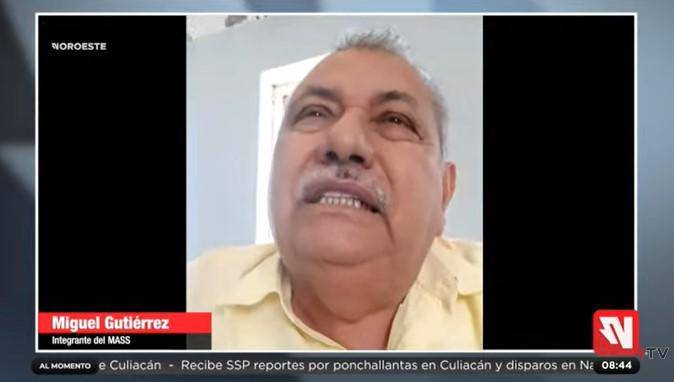 El dirigente del Movimiento Amplio Social Sinaloense, Miguel Ángel Gutiérrez Sánchez, habla de familias “perseguidas” por la delincuencia.