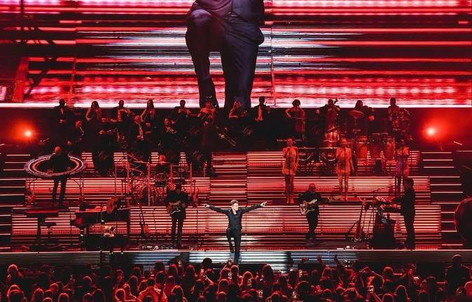 Luis Miguel durante su concierto en Nueva York.