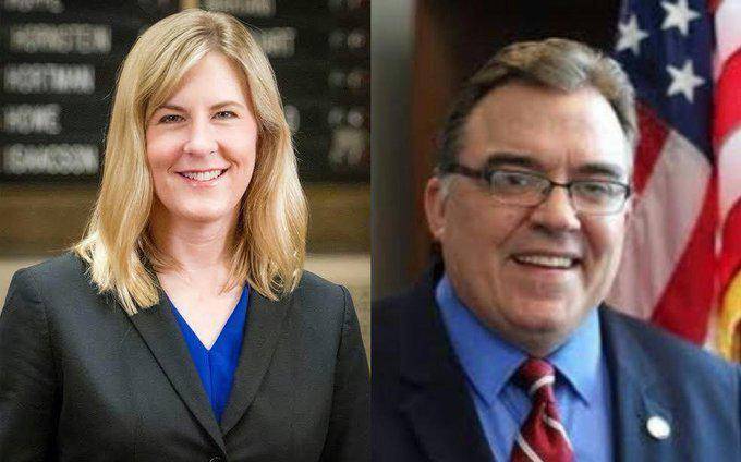 Melissa Hortman y John Hoffman.