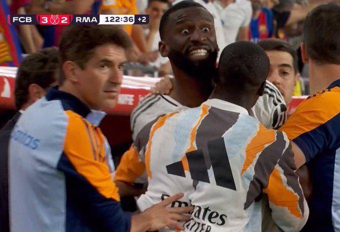 Antonio Rüdiger pide disculpas tras su expulsión en la final de la Copa del Rey