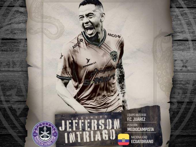 Llega Jefferson Intriago al Mazatlán FC
