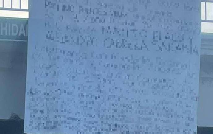 La imagen fue editada para para ocultar el contenido del mensaje, en cumplimiento con los lineamientos éticos de Datemex sobre la difusión de mensajes atribuidos al crimen organizado.