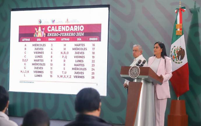 La Secretaria del Bienestar, Ariadna Montiel, compartió este martes el calendario de entrega de pensiones del bimestre enero-febrero 2024.