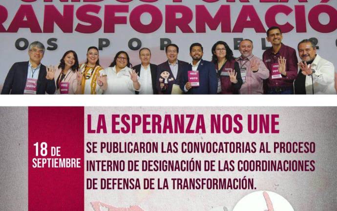 Morena ya publicó las convocatorias para el proceso interno de selección de candidatos y el 25 y 26 de septiembre será el registro de aspirantes.