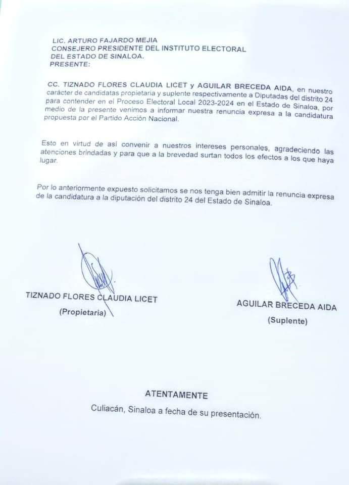 $!Claudia Tiznado Flores se baja de la contienda por la Diputación local en el sur de Sinaloa