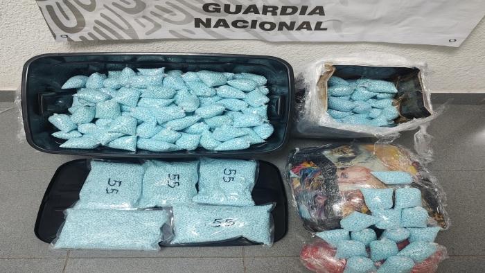Decomiso en México de pastillas de fentanilo por parte de la Guardia Nacional.
