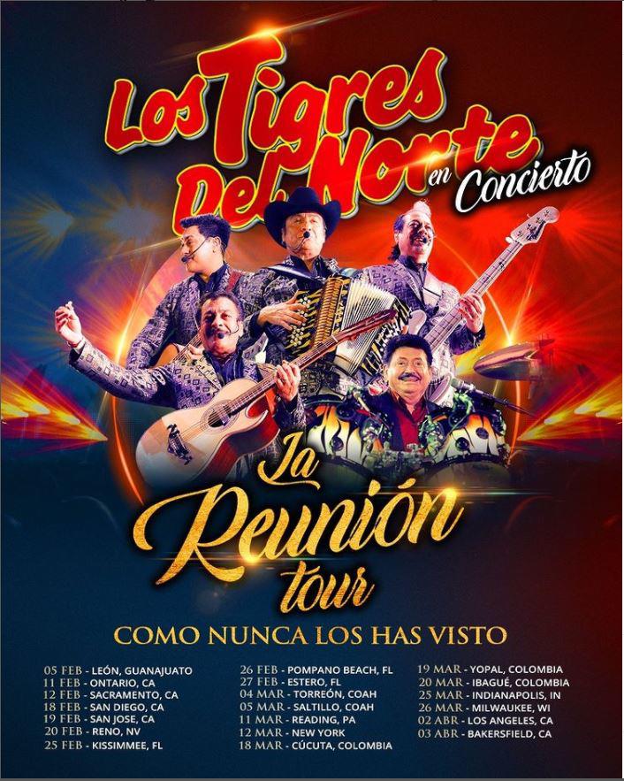 $!Los Tigres del Norte dan a conocer más fechas de presentaciones en ‘La Reunión Tour‘