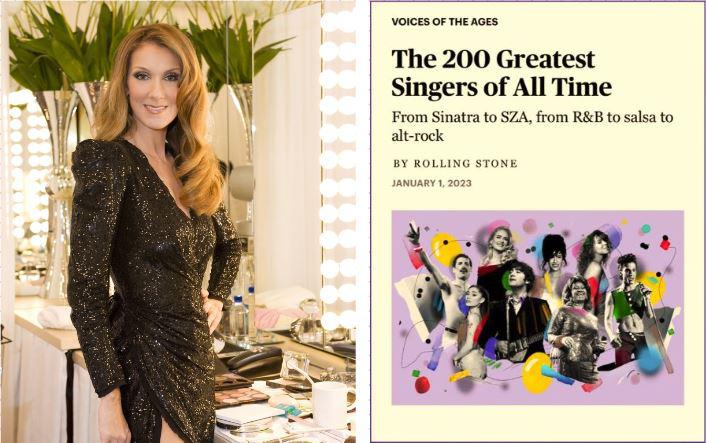 Celine Dion, fuera de lista de Rolling Stone de los 200 mejores cantantes