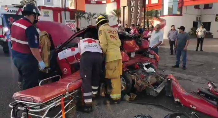 Condiciones en que quedó el vehículo tras el choque.